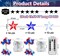 2 Pack Red White Blue Star Lights Remote Timer Battery Operated USA Flag Patriotic Decorations